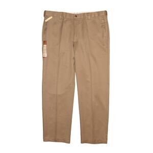 HAGGAR NEW $65 Cool 18 Performance Comfort Waist Flat Front Khaki Pant Men's 38
